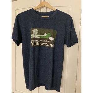 Yellowstone National Park Shirt Adult Med Blue Hiking Camping Outdoor‎ Gorpcore